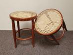 Lot van 2 vintage krukjes in Thonet stijl, Enlèvement, Utilisé, Bois