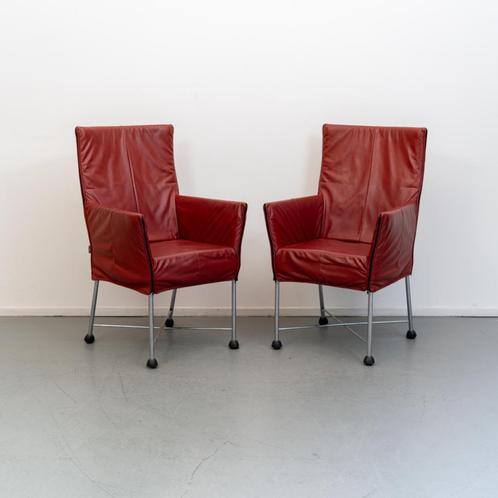 8 Montis Chaplin eetkamer stoelen Bordeaux rood, Huis en Inrichting, Zetels | Voetbanken en poefs