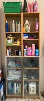 2 houten vitrinekasten van IKEA, Ophalen, Minder dan 50 cm, 200 cm of meer, Eikenhout gelamineerd