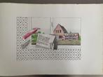 Tejo Van den Broeck - litho + aquarel, Antiek en Kunst, Ophalen of Verzenden