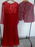 Schitterende rode jurk en jas maat: 36, Ophalen of Verzenden, Onder de knie, Zo goed als nieuw, Maat 36 (S)