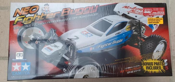 Tamiya DT-03 chassis Neo Fighter Buggy réf 58587, Hobby en Vrije tijd, Modelbouw | Auto's en Voertuigen, Nieuw, Auto, Groter dan 1:32