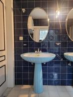 lichtblauwe retro wastafel, Huis en Inrichting, Ophalen, Gebruikt, 50 tot 100 cm, Minder dan 100 cm