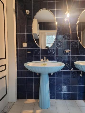 lavabo rétro bleu clair, Lavabo ou Évier, Moins de 100 cm, Enlèvement, Utilisé