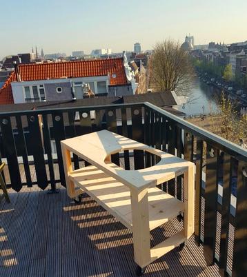 BBQtafel nieuw steigerhout op maat voor iedere kamado beschikbaar voor biedingen
