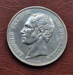 5 Francs   1865.  Leopold l, Zilver, Ophalen of Verzenden, Losse munt, Zilver