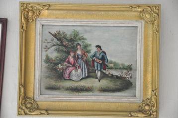schilderij - romantisch - zanger en 2 dames beschikbaar voor biedingen