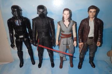 Star Wars set van 4 Rey Kilo Ren Poe Trooper figuren 30cm