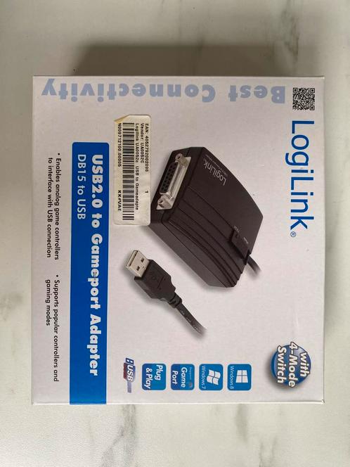 LogiLink UA0052C - USB2 to Gameport Adapter, Computers en Software, Pc- en Netwerkkabels, Zo goed als nieuw, Ophalen of Verzenden