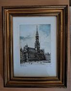 Brussel - Gravure door Roger Hebbelinck, Antiek en Kunst, Kunst | Etsen en Gravures, Ophalen of Verzenden