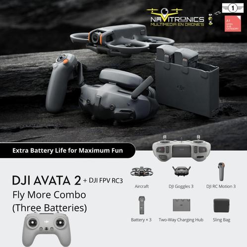 DJI AVATA 2 FLY MORE COMBO INCL DJI FPV RC3, Audio, Tv en Foto, Drones, Nieuw, Drone met camera, Ophalen of Verzenden