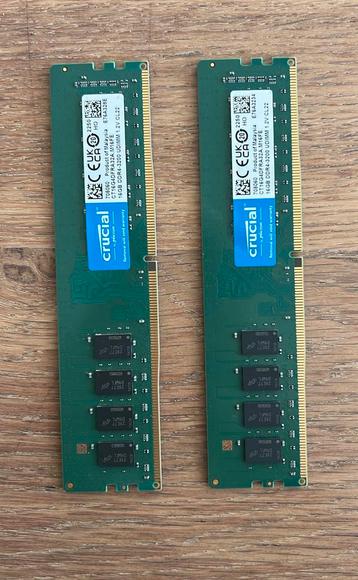RAM - Crucial 32GB DDR4 3200Mhz *NIEUW*, Informatique & Logiciels, Mémoire RAM, Enlèvement ou Envoi, Comme neuf, DDR4