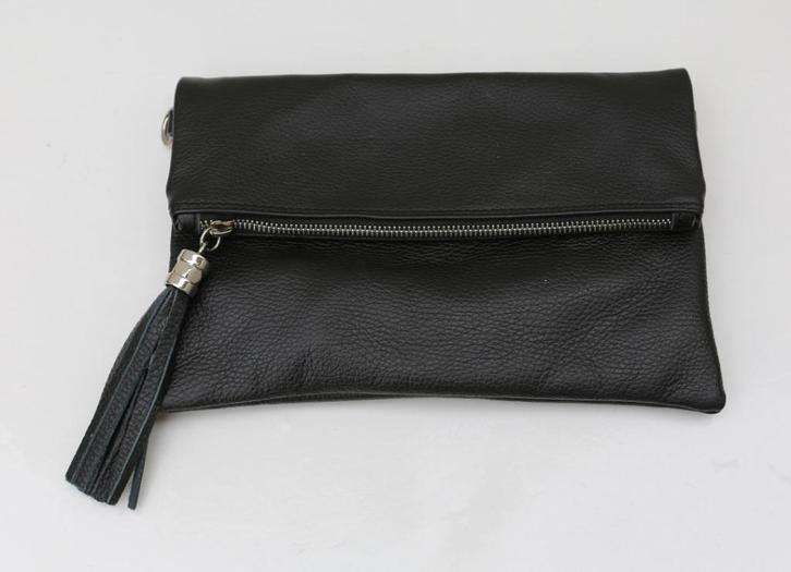 Prachtige nieuwe zwarte leren tas van Giuliano, Handtassen en Accessoires, Tassen | Damestassen, Nieuw, Zwart, Ophalen of Verzenden