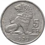België 5 frank, 1939, Postzegels en Munten, Overig, Ophalen of Verzenden, Losse munt