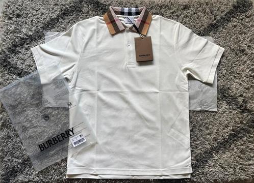 Polo Burberry blanc – taille M, neuf avece etiquette, Kleding | Heren, Polo's, Ophalen of Verzenden