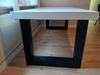 Witte eettafel met metalen poten 95 x 210, Ophalen, Zo goed als nieuw