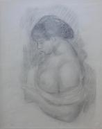 AUGUSTE RENOIR / LEZENDE VROUW / ZW-W LITHO / 56x44cm / 1953, Antiek en Kunst, Ophalen of Verzenden