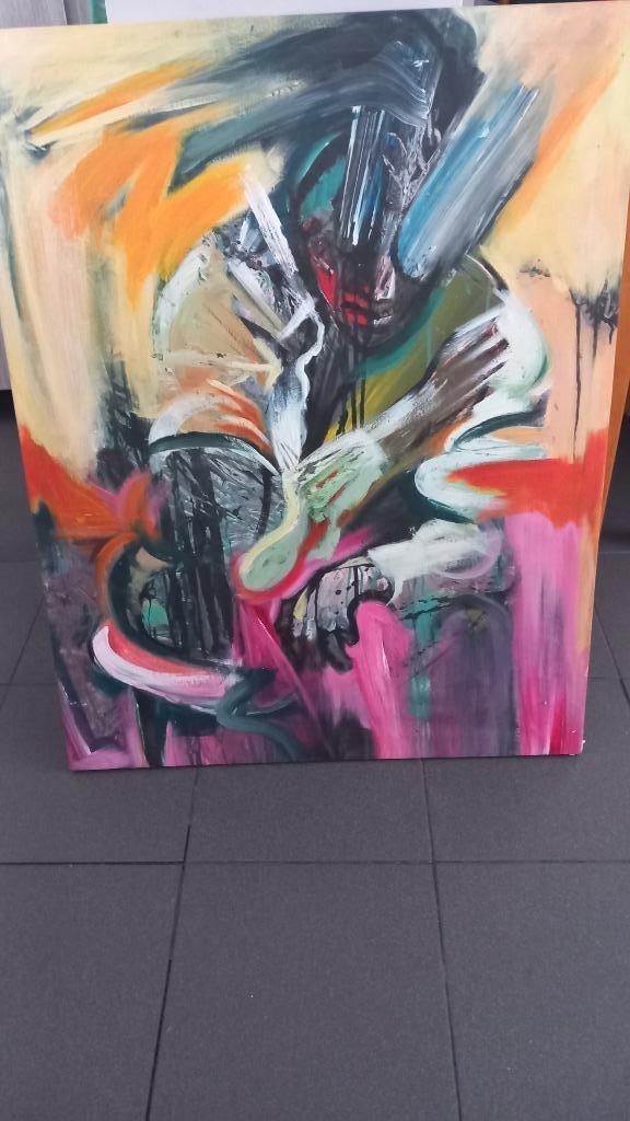 Tableau signé  art abstrait, Antiquités & Art, Art | Peinture | Abstraite, Enlèvement ou Envoi
