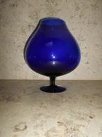 Groot blauw glas - vaas, Huis en Inrichting, Woonaccessoires | Vazen, Glas, Blauw, Zo goed als nieuw, Ophalen