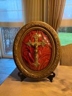 Cadre ovale ancien avec Jésus sous verre convexe, Antiquités & Art, Enlèvement