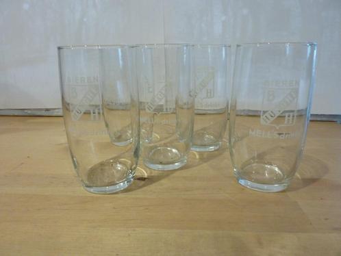 glazen vintage "Mell's drinks", Verzamelen, Glas en Drinkglazen, Gebruikt, Ophalen