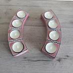 PAIRE DE BOUGEOIRS ETHNIQUES DECORATIFS, Huis en Inrichting, Ophalen, Gebruikt, Wit, Kaars