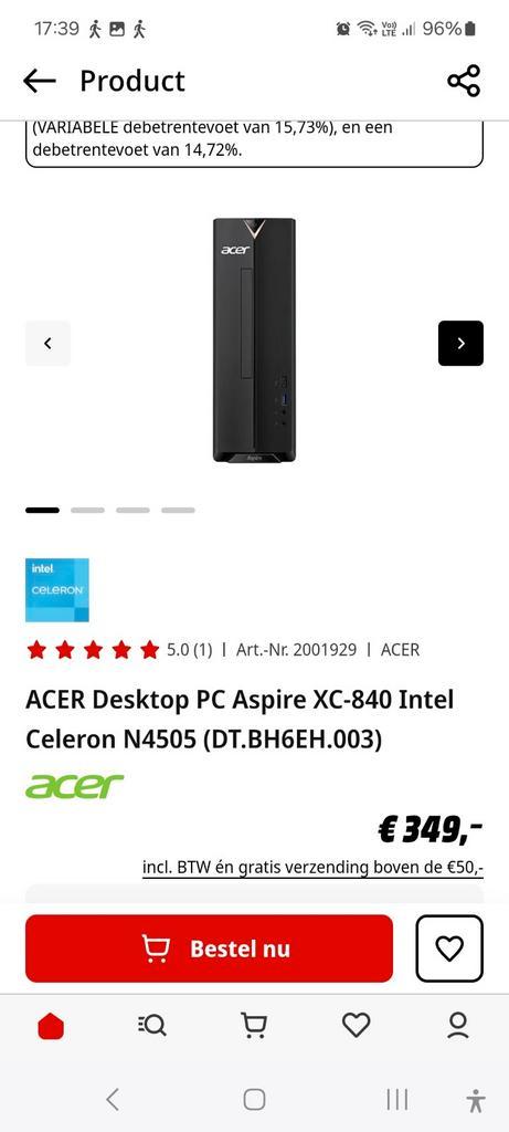 Ordinateur de bureau Acer neuf à vendre, Informatique & Logiciels, Ordinateurs de bureau, Enlèvement