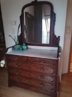 antieken commode met spiegel in notelaar en eik, Antiek en Kunst, Ophalen