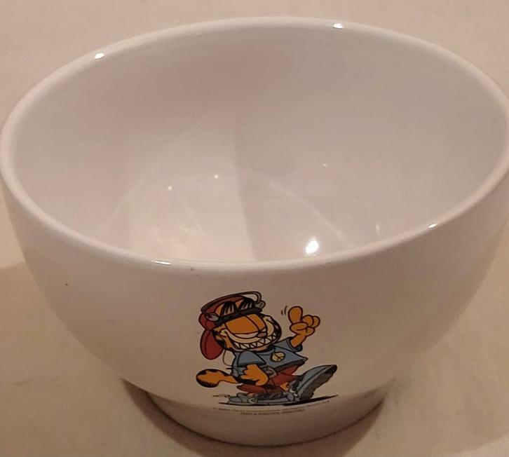 Garfield ontbijtkom OK gebaar, Verzamelen, Stripfiguren, Zo goed als nieuw, Garfield, Ophalen of Verzenden