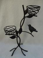 Pâques  chandelier pour 2 bougies, oiseau, 2 nids, métal, Divers, Enlèvement ou Envoi, Comme neuf