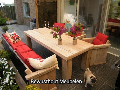 TUINSET van Steigerhout. Met gratis beschermhoes!!, Tuin en Terras, Tuinsets en Loungesets, Ophalen of Verzenden