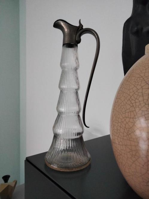 Art deco decanter kruik glas brocante, Antiek en Kunst, Antiek | Woonaccessoires, Ophalen of Verzenden