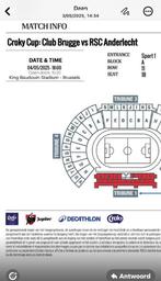 Ticket bekerfinale ( anderlecht vak ), Tickets en Kaartjes