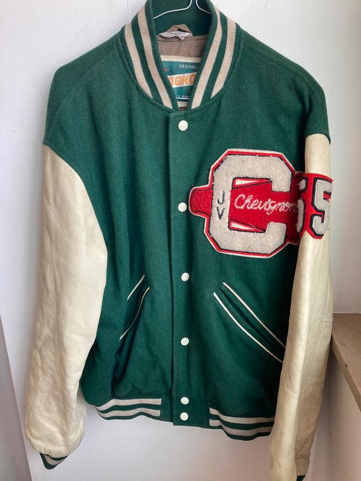 Varsity Chevignonjack uit de jaren 80, Kleding | Heren, Jassen | Winter, Zo goed als nieuw, Groen, Ophalen