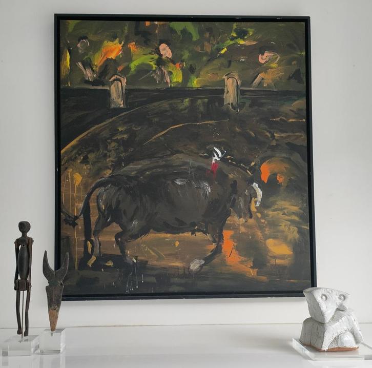 ANONIEM KUNSTWERK/ Olieverf op doek (GROOT FORMAAT), Antiek en Kunst, Kunst | Schilderijen | Modern, Ophalen