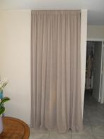 2 Glasgordijnen in taupe kleur, Ophalen, 200 cm of meer, Zo goed als nieuw, Overige kleuren