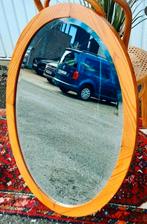 Grand miroir ovale scandinave en bois, Enlèvement ou Envoi