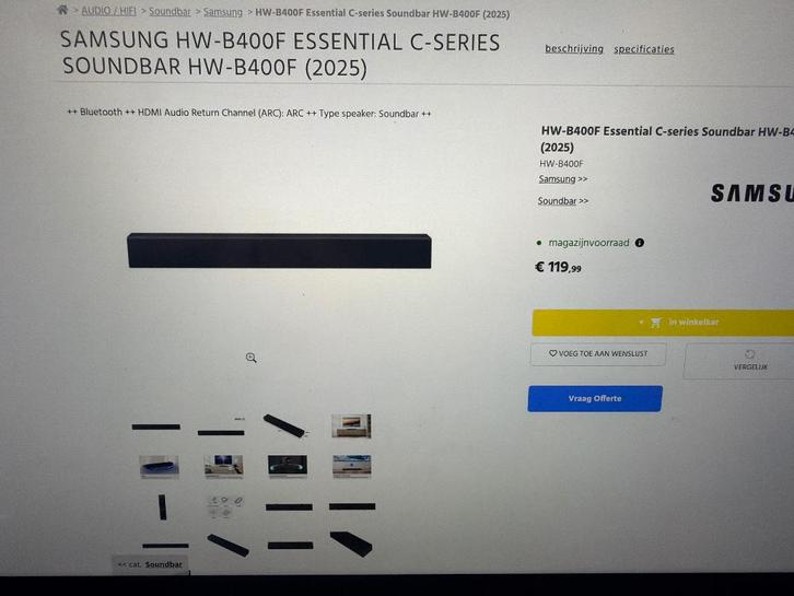 Barre son Samsung hw-b400f neuve (scellé, jamais déballé), TV, Hi-fi & Vidéo, Barres de son, Neuf, Bluetooth, Avec subwoofer intégré