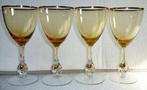 Atlas Amber Gold Trim & Ball in Stem Wine Glasses, Overige typen, Zo goed als nieuw, Ophalen
