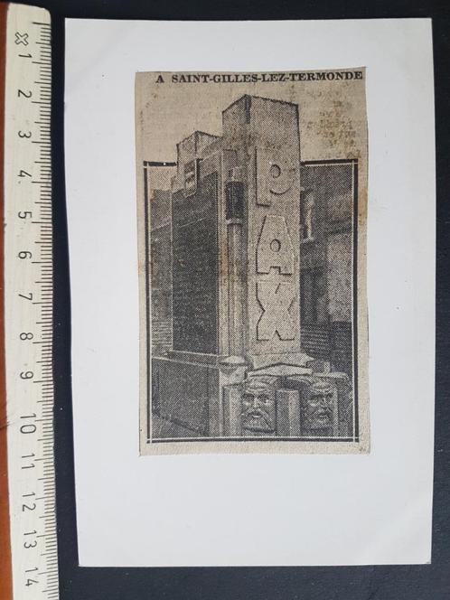 Knipsel op postkaart: Dendermonde Termonde Saint-Gilles, Verzamelen, Militaria | Algemeen, Landmacht, Foto of Poster, Verzenden