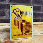 Emaille Schild PHILIPS Radio Reclamebord Jaren 30 Vintage, Collections, Envoi, Utilisé, Panneau publicitaire