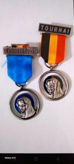 Lot médailles Diocèse de Tournai à Notre Dame de Lourdes, Postzegels en Munten, Ophalen of Verzenden