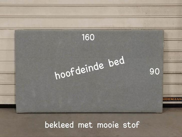 Bed - hoofdeinde - 160 cm, Huis en Inrichting, Slaapkamer | Bedden, Zo goed als nieuw, 160 cm, Stof, Ophalen