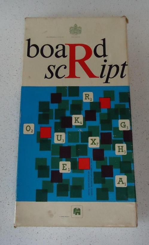 Vintage "Board Script" van Jumbo., Hobby en Vrije tijd, Gezelschapsspellen | Bordspellen, Gebruikt, Een of twee spelers, Drie of vier spelers