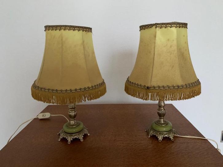 Set van 2 vintage tafellampen, Huis en Inrichting, Lampen | Tafellampen, Gebruikt, Minder dan 50 cm, Ophalen
