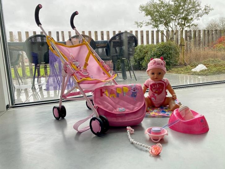Babyborn met buggy en accessoires, Kinderen en Baby's, Speelgoed | Poppen, Gebruikt, Babypop, Ophalen