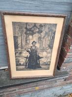 Gravure le hainaut signe pierre paulus, Antiek en Kunst, Ophalen of Verzenden