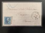 Leopold I 20 cent blauw op fragment brief, Ophalen of Verzenden, Gestempeld