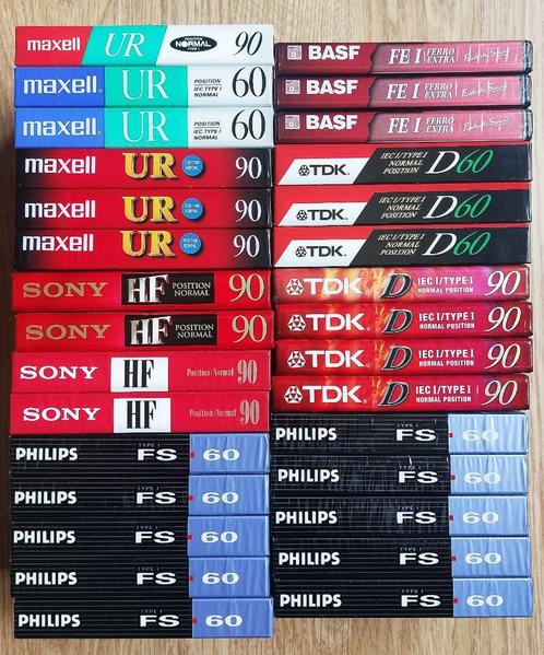 Lot van 30 nieuwe audiocassettes. K7 tapes sealed, Cd's en Dvd's, Cassettebandjes, Nieuw in verpakking, 26 bandjes of meer, Ophalen of Verzenden
