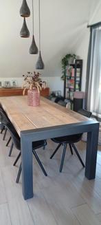 Grote tafel in Steigerhout, Comme neuf, Rectangulaire, Autres essences de bois, 50 à 100 cm